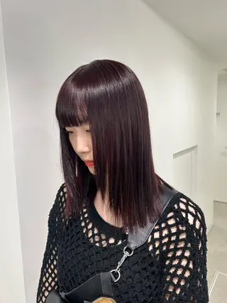 セミロング カラー 愛結 暖色カラー🎀🩰のヘアスタイル