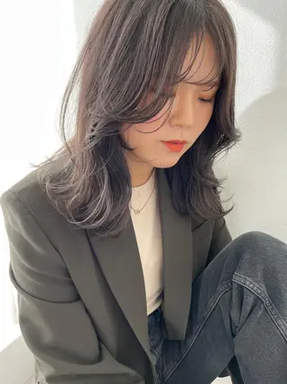 セミロング カラー ♡manami ♡のヘアスタイル