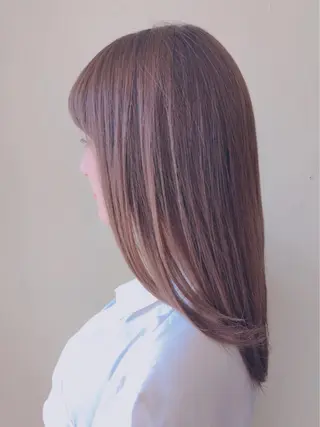 ロング カラー 髪質改善✨透明感カラ ー🌈シエルブルーのヘアスタイル