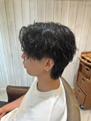 パーマ メンズ 増渕 駿介のヘアスタイル