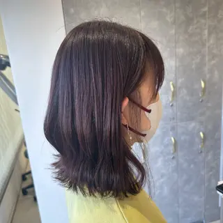 セミロング カラー 根本 美咲のヘアスタイル