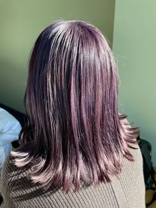 セミロング カラー 透明感カラー×ヘア アレンジ🪽しおりのヘアスタイル