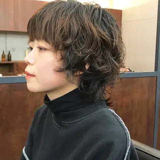 ショート パーマ ✂︎ウルフ・ショート ✂︎MIKUNIのヘアスタイル