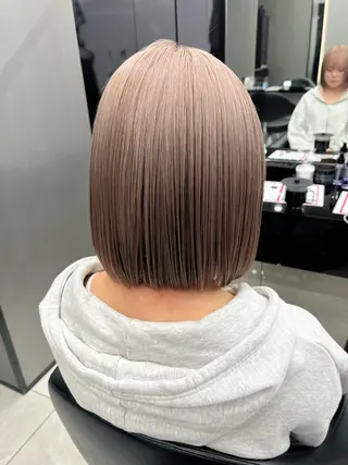 ミディアム カラー ioeわかめようじ/ 縮毛矯正/髪質改善のヘアスタイル