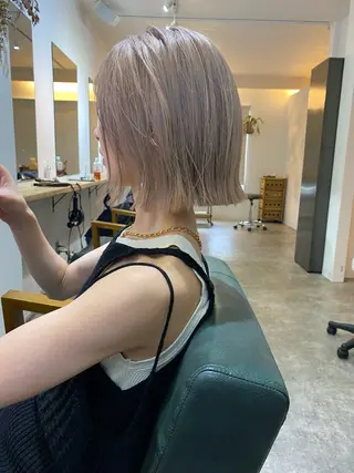 ショート カラー 森貴裕/ベージュ/ パーマ/オリーブのヘアスタイル