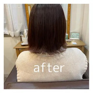 ミディアム 縮毛矯正×韓国ヘア ×髪質改善×レイヤーのヘアスタイル