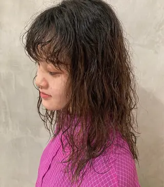 ロング パーマ 🛑柔らか透明感 カラー🛑大谷のヘアスタイル