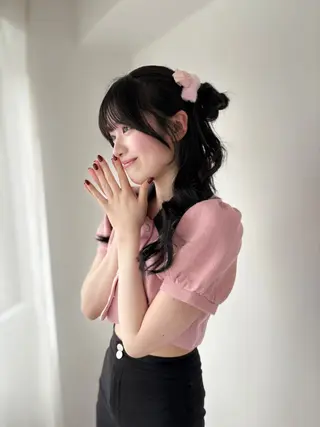 ロング カラー ヘアアレンジ 新宿/韓国ヘア 中明度カラー/かやのヘアスタイル