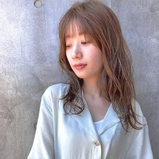 セミロング カラー パーマ ヘアアレンジ tane.所属・【ダメージレス施術】 【透明感】北村 拓也のヘアスタイル