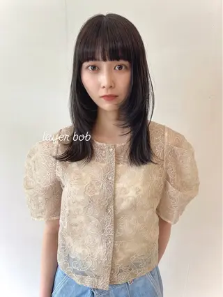 セミロング カラー ill.所属・ill［イル］大須 ダブルカラー髪質改善のヘアスタイル