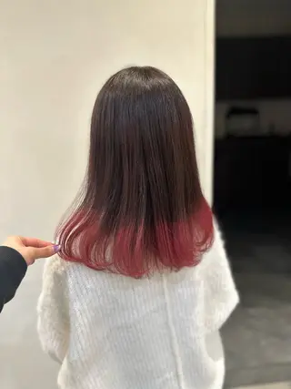 セミロング カラー ZACC ayakaのヘアスタイル