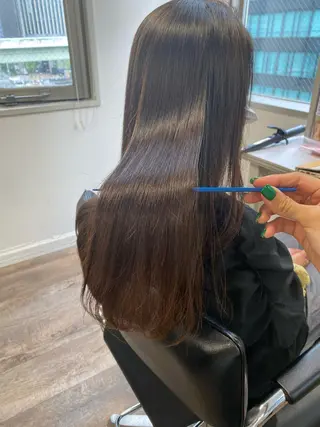 ロング カラー パーマ 梅田ハイトーン チダ ヒナノのヘアスタイル