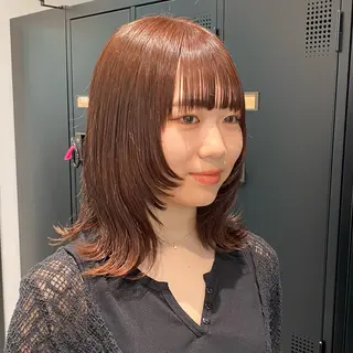 ミディアム カラー 韓国ヘア AINA🐱のヘアスタイル