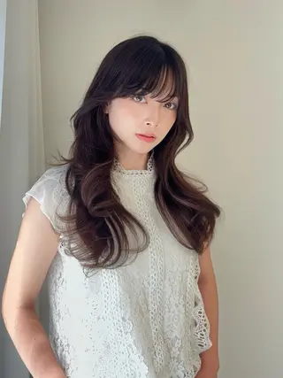 ロング カラー 韓国ヘア/レイヤー/ 顔まわり足立遥奈のヘアスタイル