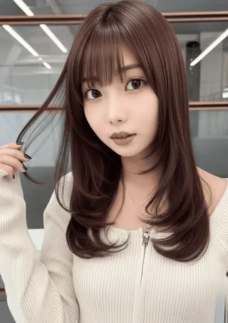 セミロング momoca 暖色カラー/ボブのヘアスタイル