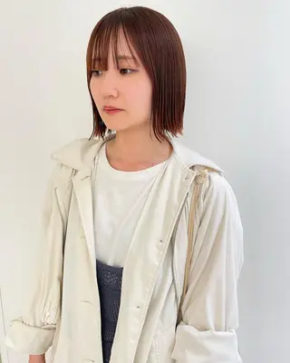 ミディアム カラー iet.所属・ウルフ/ボブ/耳ツボ ジュエリー◎ricoのヘアスタイル