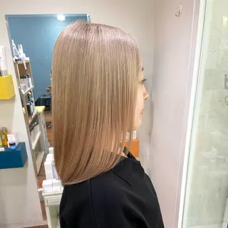 ミディアム カラー 髪質改善/ストレート /透明感/西川奈穂のヘアスタイル