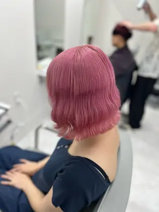 セミロング カラー ヘアアレンジ 🫧ハイトーン♡ ヘアメ/yuzu🫧のヘアスタイル