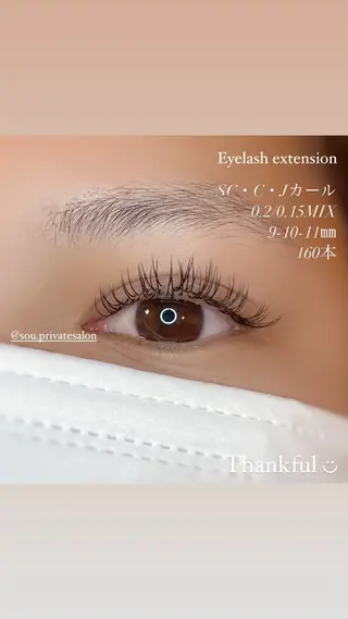 マツエク・マツパ private salon SOU所属・ﾄｰﾀﾙｾﾗﾋﾟｽﾄ MANAのマツエク・マツパデザイン