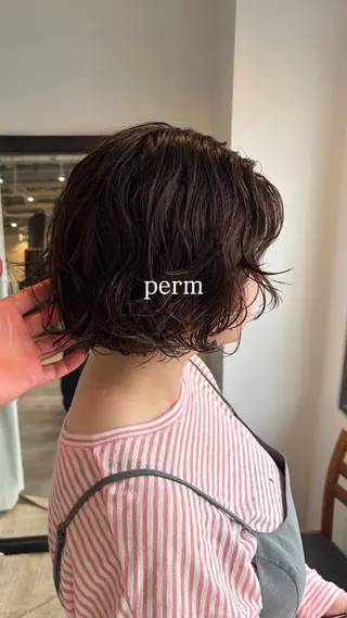 ショート カラー パーマ Takuma✨中目 ショート　ボブのヘアスタイル
