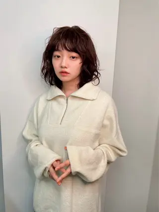 ショート カラー パーマ パーマ＊ 顔まわり似合わせのヘアスタイル