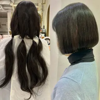 ミディアム カラー ヘアアレンジ 髪質改善【縮毛矯正】 美髪ボブを量産する人のヘアスタイル
