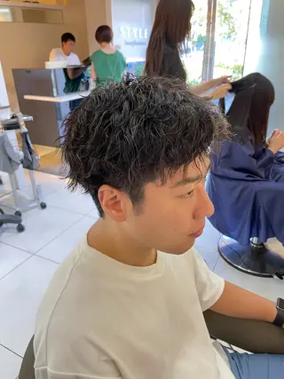 ショート パーマ メンズ 髪質改善/縮毛/トリ ートメント/平野広大のヘアスタイル