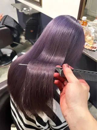 セミロング ハイトーン🌈艶カラ ー✨ブリーチ/RYOのヘアスタイル