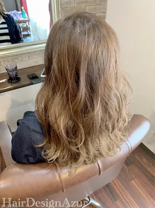 セミロング カラー HairDesign Azurのヘアスタイル