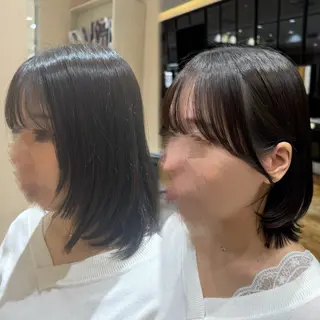ミディアム SAYAKA🩶 レイヤー韓国ヘア新宿のヘアスタイル