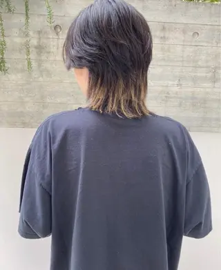 ミディアム カラー メンズ パーマ、髪質改善 カズマのヘアスタイル