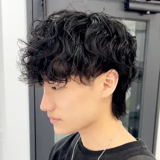 パーマ メンズ 曲がる縮毛矯正 LIBER 岩名のヘアスタイル