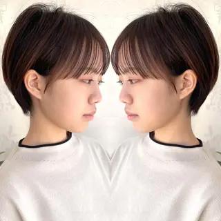 ショート カラー 京都大人女性ショート 徒歩1分/秋山のヘアスタイル