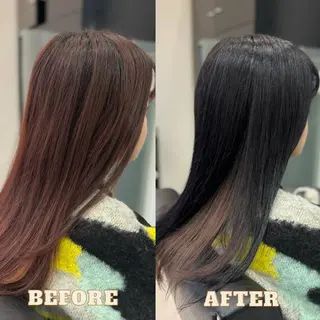 セミロング YASU🍎CUT 赤系カラー/ヘアケアのヘアスタイル
