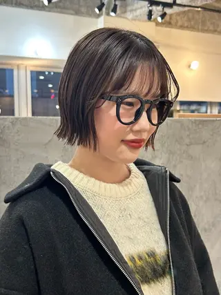 ショート 切りっぱなしボブ 大阪梅田/きょうかのヘアスタイル