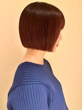ミディアム カラー 🤎ono/ 切りっぱなしボブ🤎のヘアスタイル