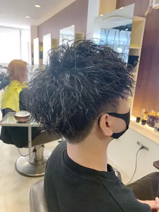ショート メンズ メンズパーマ/難波/ 心斎橋　室園亮佑のヘアスタイル