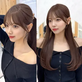 ロング レイヤーカット/ 顔まわり/アオイのヘアスタイル