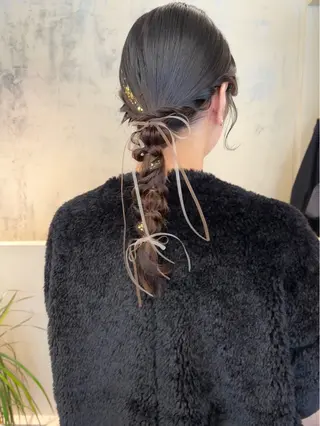 セミロング ヘアアレンジ 武田美空🐇 ヘアアレンジ/カラーのヘアスタイル