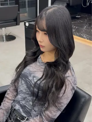 ロング カラー エクステ×ベージュ 韓国ヘア/KENTAのヘアスタイル