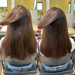 ロング パーマ hub hair レイヤー/透明感のヘアスタイル