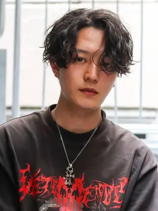 ミディアム カラー パーマ メンズ シースルーマッシュ/ メンズ/KYOHEIのヘアスタイル