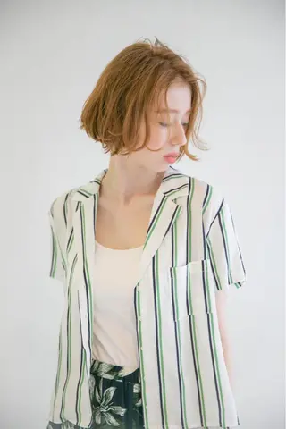 ショート 髪質改善ストレート、 カラー清野雄大のヘアスタイル