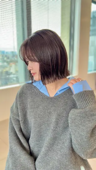 ショート カラー ⭐️似合わせボブ 縮毛矯正⭐️かえでのヘアスタイル