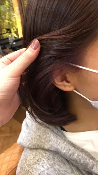 ミディアム カラー 川元 汐音のヘアスタイル