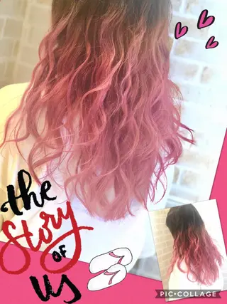 ロング カラー 永島 桜のヘアスタイル