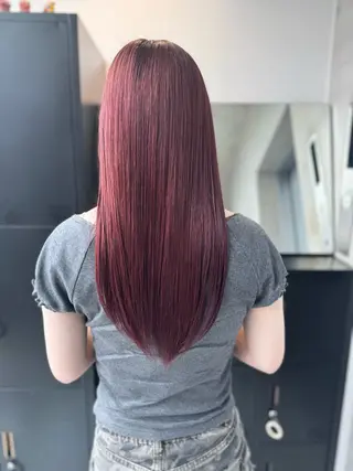 セミロング カラー パーマ ヘアアレンジ 透明感/オリーブ/ グレージュ/YUKAのヘアスタイル