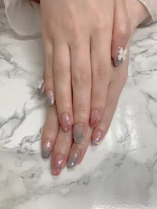 ネイル はな💎ネイル ワンホン、長さ出しのネイルデザイン