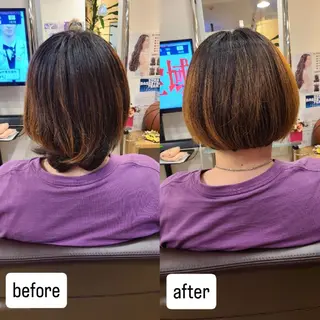 ミディアム シ マのヘアスタイル