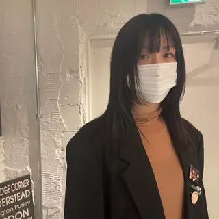 セミロング カラー nameless miichiのヘアスタイル